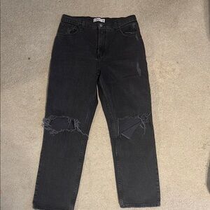 Abercrombie & Fitch Black Relaxed Jeans with Distressed Details